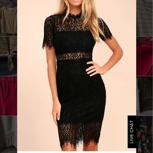 Lulus black lace midi dress